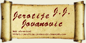 Jerotije Jovanović vizit kartica